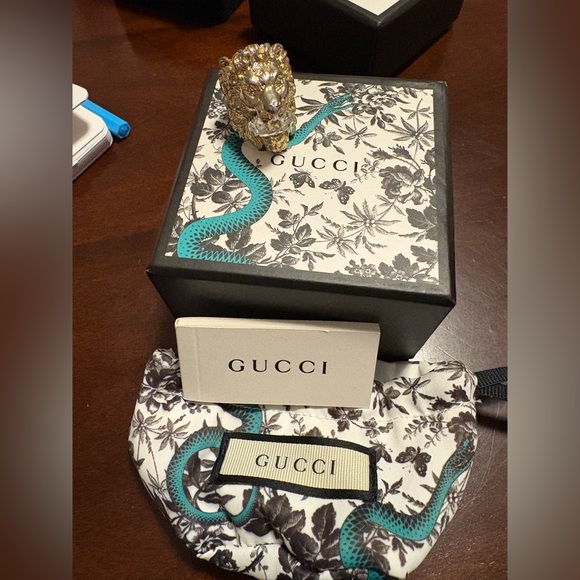 Gucci Jewelry - GUCCI FULL INCLUSION Lions Head Ring Size 7.5